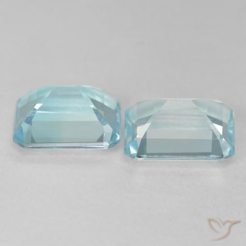 7.57 ct natürliche Hellgrünliches Blau Topas-Edelsteine, Oktagonschliff, VVS-VS