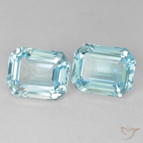 8.20 ct natürliche Hellgrünliches Blau Topas-Edelsteine, Oktagonschliff, VVS-VS