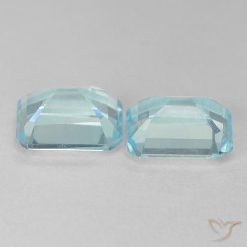 7.63 ct natürliche hellblau Topas-Edelsteine, Oktagonschliff, VVS-VS