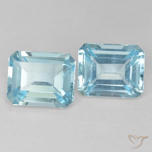 7.63 ct natürliche hellblau Topas-Edelsteine, Oktagonschliff, VVS-VS