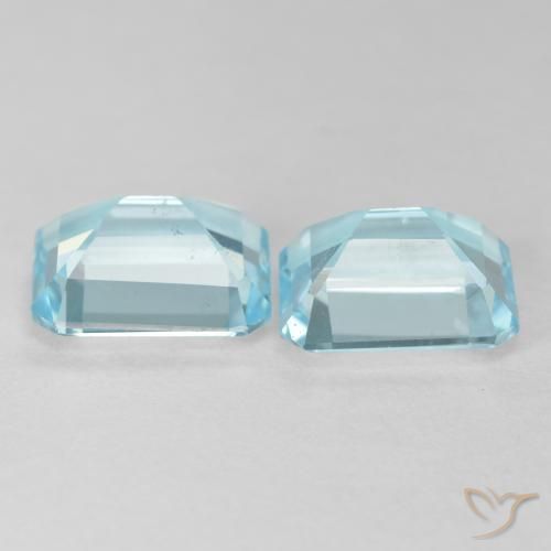 7.63 ct natürliche hellblau Topas-Edelsteine, Oktagonschliff, VVS-VS