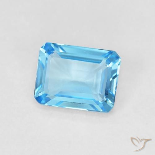 9,17 ctw natürlicher Deep Sky Blue Topas, Oktagonschliff, VVS