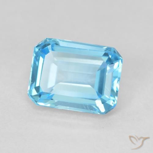 9,17 ctw natürlicher Swiss Blue Topas, Oktagonschliff, VVS