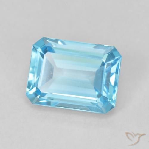 9,17 ctw natürlicher Swiss Blue Topas, Oktagonschliff, VVS