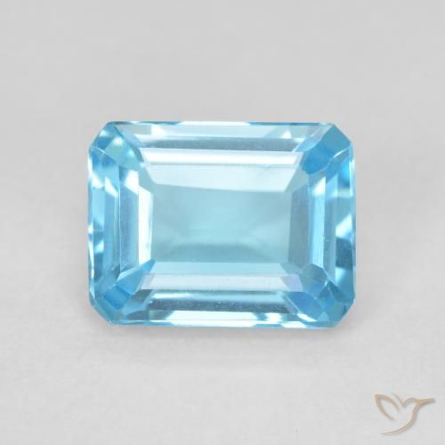 9,17 ctw natürlicher Swiss Blue Topas, Oktagonschliff, VVS