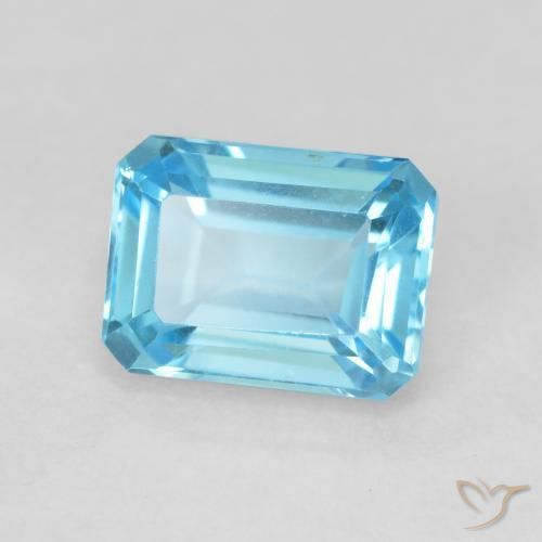 9,17 ctw natürlicher Swiss Blue Topas, Oktagonschliff, VVS