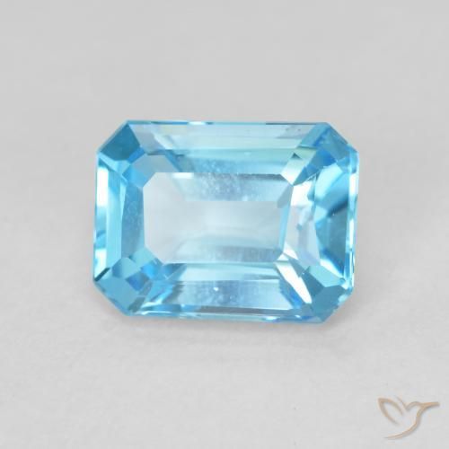 9,17 ctw natürlicher Swiss Blue Topas, Oktagonschliff, VVS