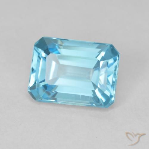 9,17 ctw natürlicher Swiss Blue Topas, Oktagonschliff, VVS