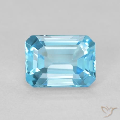 1.86ct Natürlicher Swiss Blue Topas, Smaragdschliff, VVS