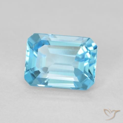 9,17 ctw natürlicher Swiss Blue Topas, Oktagonschliff, VVS