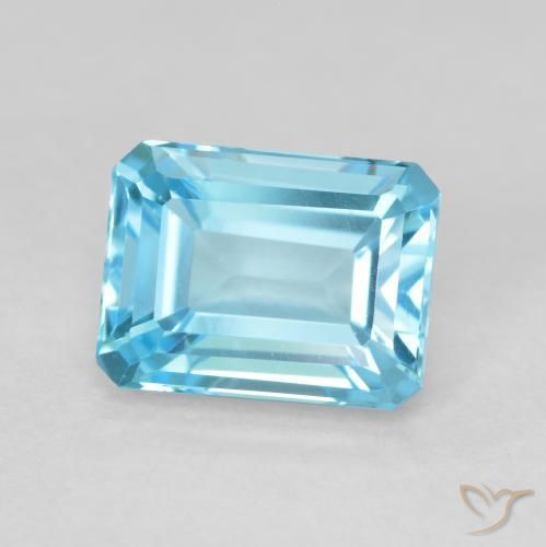 9,17 ctw natürlicher Swiss Blue Topas, Oktagonschliff, VVS