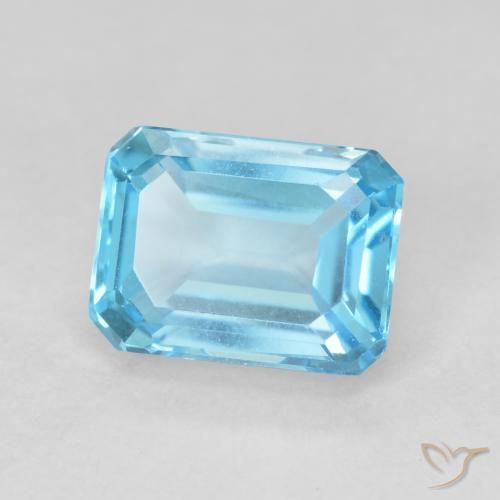 9,17 ctw natürlicher Swiss Blue Topas, Oktagonschliff, VVS