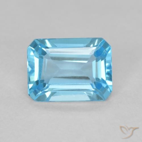 1.78ct Natürlicher Swiss Blue Topas, Smaragdschliff, VVS