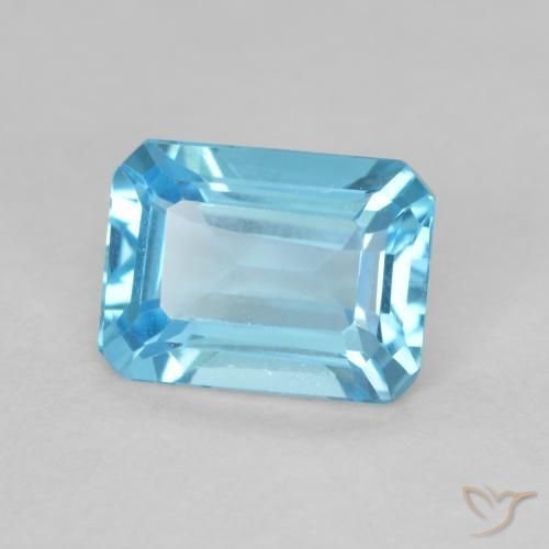 9,17 ctw natürlicher Swiss Blue Topas, Oktagonschliff, VVS
