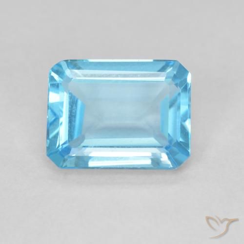 1.70ct Natürlicher Swiss Blue Topas, Smaragdschliff, VVS