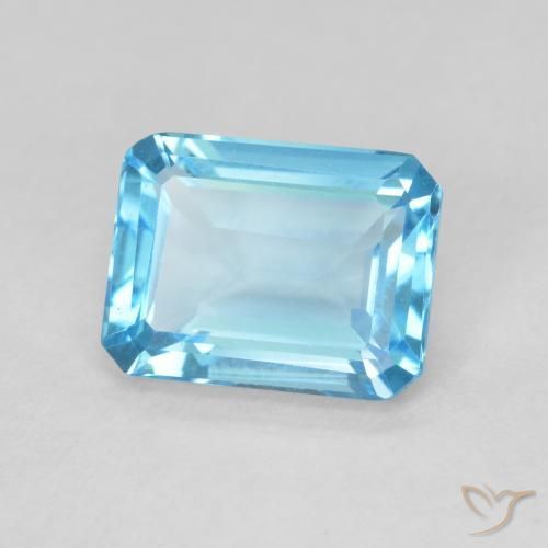 9,17 ctw natürlicher Swiss Blue Topas, Oktagonschliff, VVS
