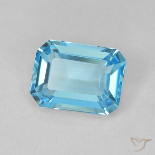 9,17 ctw natürlicher Swiss Blue Topas, Oktagonschliff, VVS