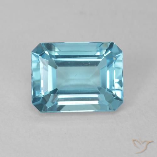 2.07ct Natürlicher hellblau Topas, Smaragdschliff, VVS