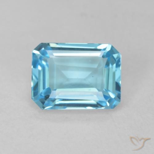 2.08ct Natürlicher Swiss Blue Topas, Smaragdschliff, VVS
