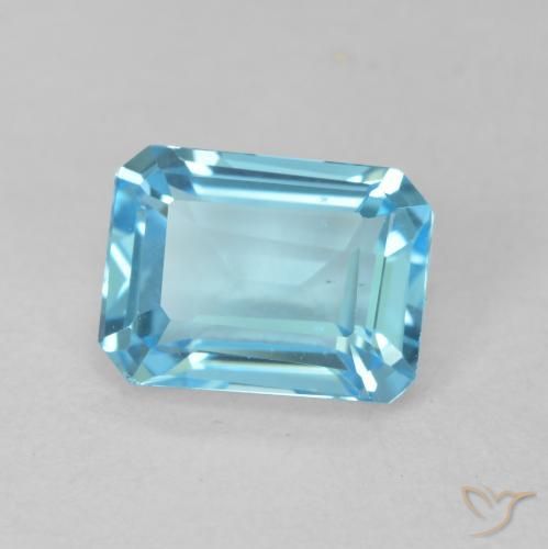 9,17 ctw natürlicher Swiss Blue Topas, Oktagonschliff, VVS