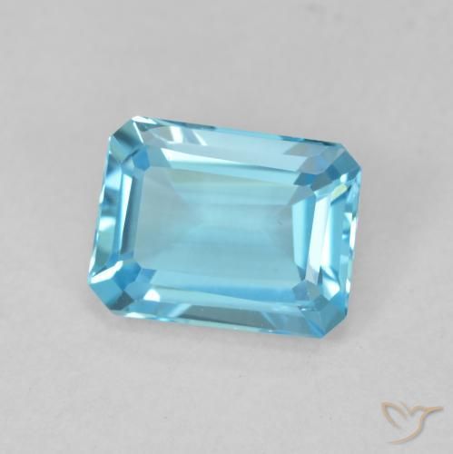 9,17 ctw natürlicher Swiss Blue Topas, Oktagonschliff, VVS
