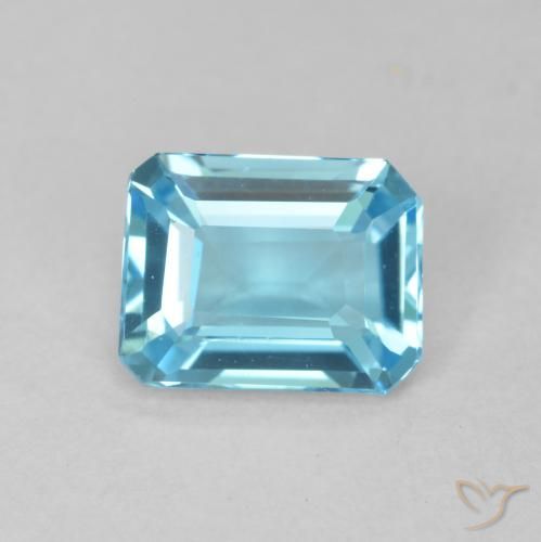 1.70ct Natürlicher Swiss Blue Topas, Smaragdschliff, VVS