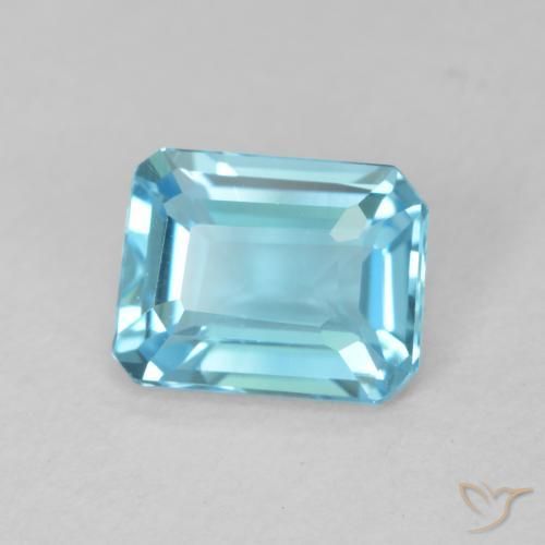 9,17 ctw natürlicher Swiss Blue Topas, Oktagonschliff, VVS