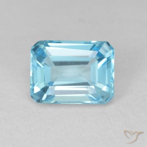 2.14ct Natürlicher Swiss Blue Topas, Smaragdschliff, VVS