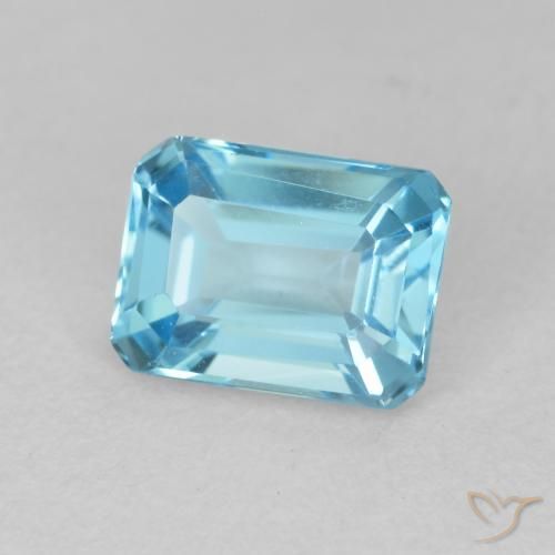 9,17 ctw natürlicher Swiss Blue Topas, Oktagonschliff, VVS