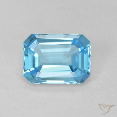 1.80ct Natürlicher Swiss Blue Topas, Smaragdschliff, VVS