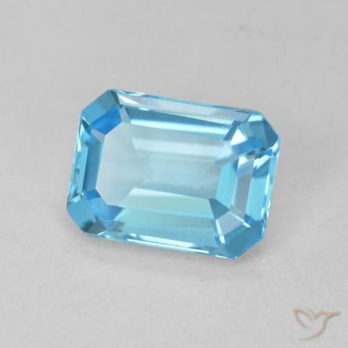 9,17 ctw natürlicher Swiss Blue Topas, Oktagonschliff, VVS