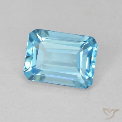 9,17 ctw natürlicher Swiss Blue Topas, Oktagonschliff, VVS