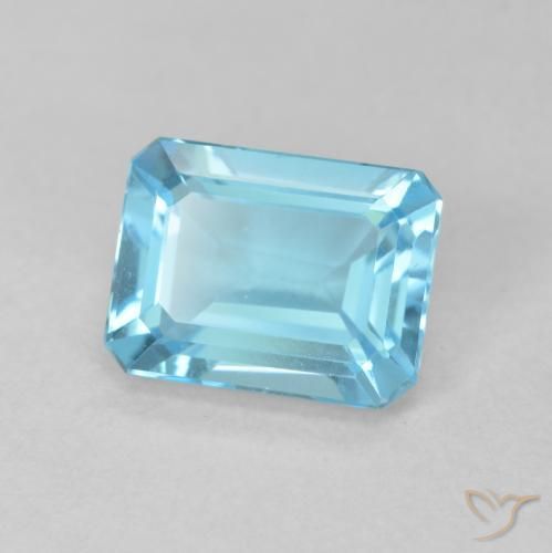 9,17 ctw natürlicher Swiss Blue Topas, Oktagonschliff, VVS