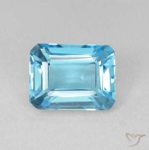 2.20ct Natürlicher Swiss Blue Topas, Smaragdschliff, VVS