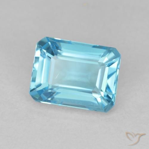 9,17 ctw natürlicher Swiss Blue Topas, Oktagonschliff, VVS