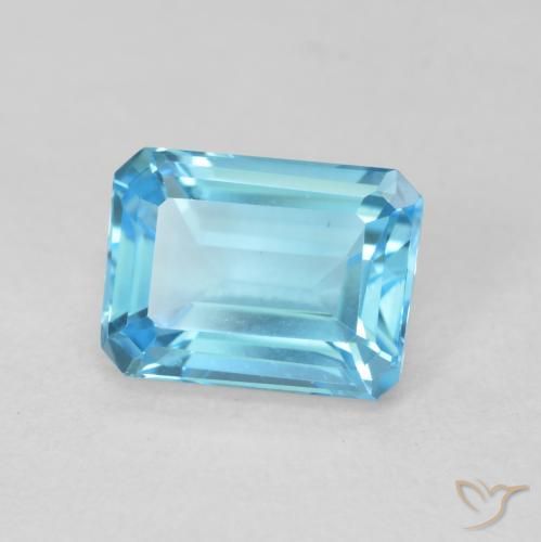 9,17 ctw natürlicher Swiss Blue Topas, Oktagonschliff, VVS