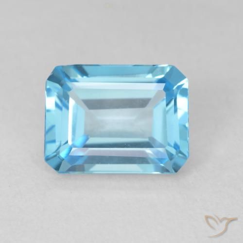 2.08ct Natürlicher Swiss Blue Topas, Smaragdschliff, VVS