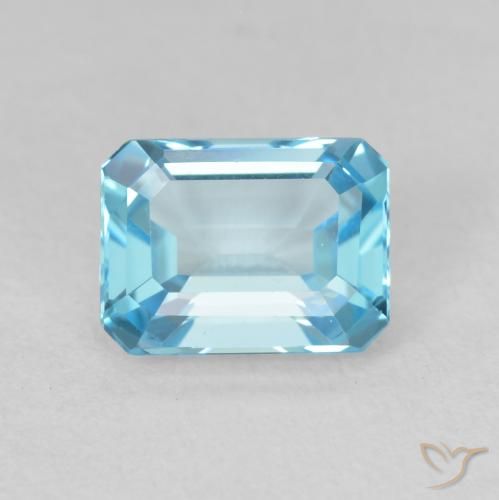 2.20ct Natürlicher Swiss Blue Topas, Smaragdschliff, VVS