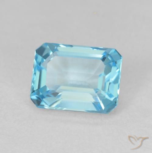 9,17 ctw natürlicher Swiss Blue Topas, Oktagonschliff, VVS