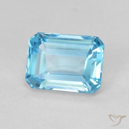2.14ct Natürlicher Swiss Blue Topas, Smaragdschliff, VVS