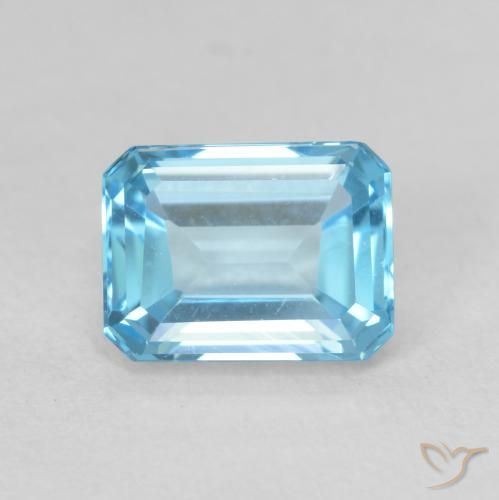 9,17 ctw natürlicher Swiss Blue Topas, Oktagonschliff, VVS