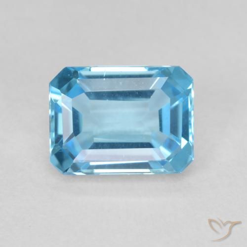 2.06ct Natürlicher Swiss Blue Topas, Smaragdschliff, VVS