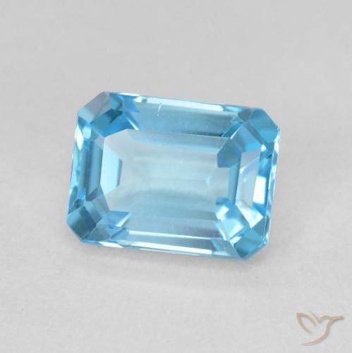 9,17 ctw natürlicher Swiss Blue Topas, Oktagonschliff, VVS