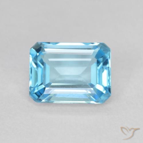 1.99ct Natürlicher Swiss Blue Topas, Smaragdschliff, VVS