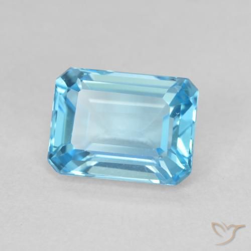 9,17 ctw natürlicher Swiss Blue Topas, Oktagonschliff, VVS