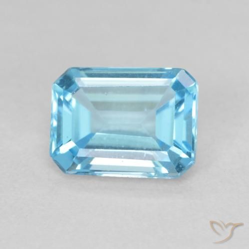 2.12ct Natürlicher Swiss Blue Topas, Smaragdschliff, VVS