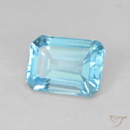 9,17 ctw natürlicher Swiss Blue Topas, Oktagonschliff, VVS