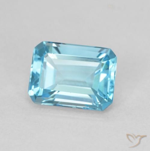 1.84ct Natürlicher Swiss Blue Topas, Smaragdschliff, VVS
