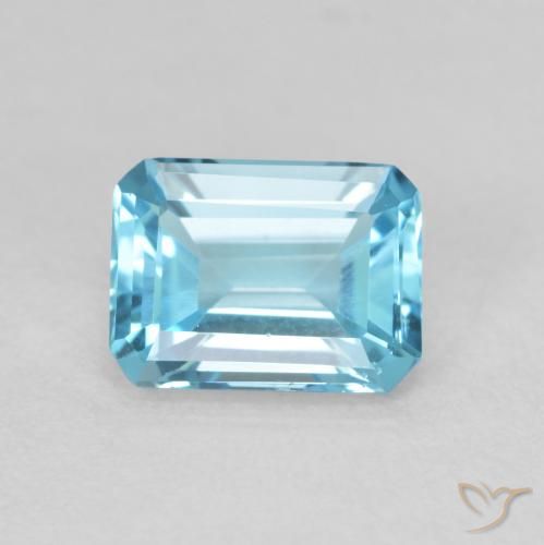 9,17 ctw natürlicher Swiss Blue Topas, Oktagonschliff, VVS