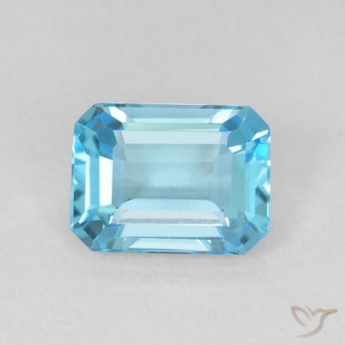 1.86ct Natürlicher Swiss Blue Topas, Smaragdschliff, VVS